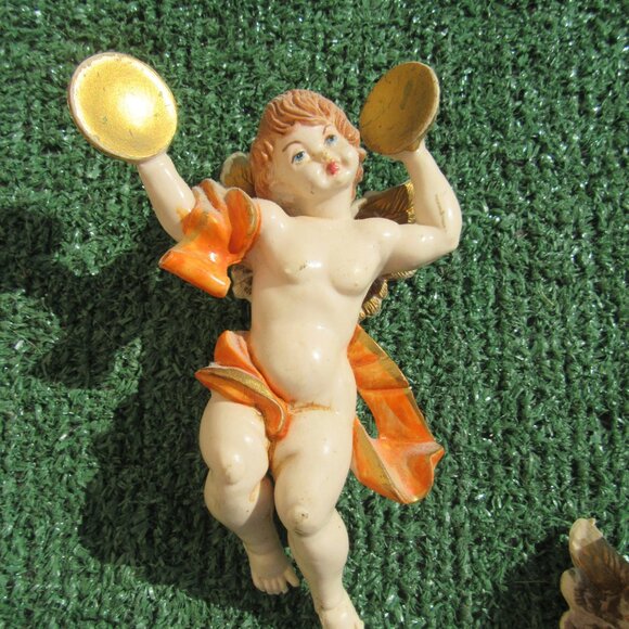 Set of 5 Vintage Fontanani Musical Instrument Playing Cherub Angels 5.5" Italy - Picture 2 of 10